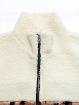 Leopard Zip Up Fleece Jacket - Trendsi - Flyclothing LLC