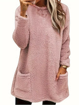 Fleece Long Sleeve Sweatshirt - Trendsi - Flyclothing LLC