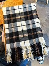 Classic Plaid Fringe Scarf - Trendsi - Flyclothing LLC