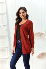 Open Front Long Sleeve Cardigan - Trendsi