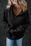 Half Zip Long Sleeve Sweatshirt - Trendsi - Flyclothing LLC