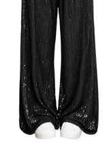 Sequin Wide-Leg Pants - Trendsi - Flyclothing LLC