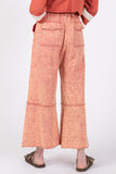 SAGE + FIG Mineral Washed Terry Wide Leg Pants - Trendsi