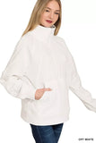 Zenana Half Zip Fleece Sweatshirt with kangaroo Pocket - Trendsi - Flyclothing LLC