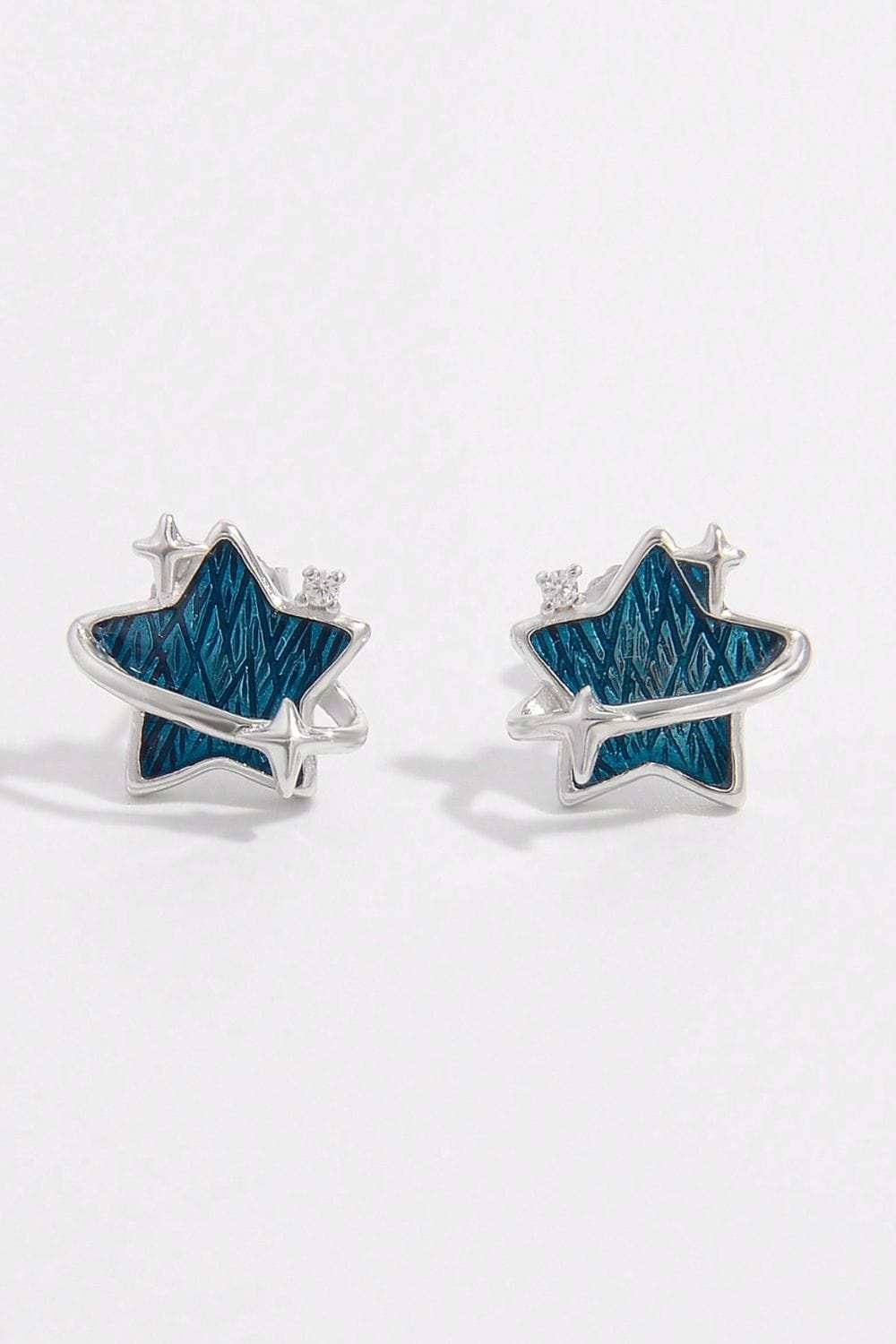 925 Sterling Silver Zircon Star Earrings - Trendsi - Flyclothing LLC