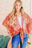 And The Why Front Tie Knot Oversized Print Top - Trendsi - Flyclothing LLC