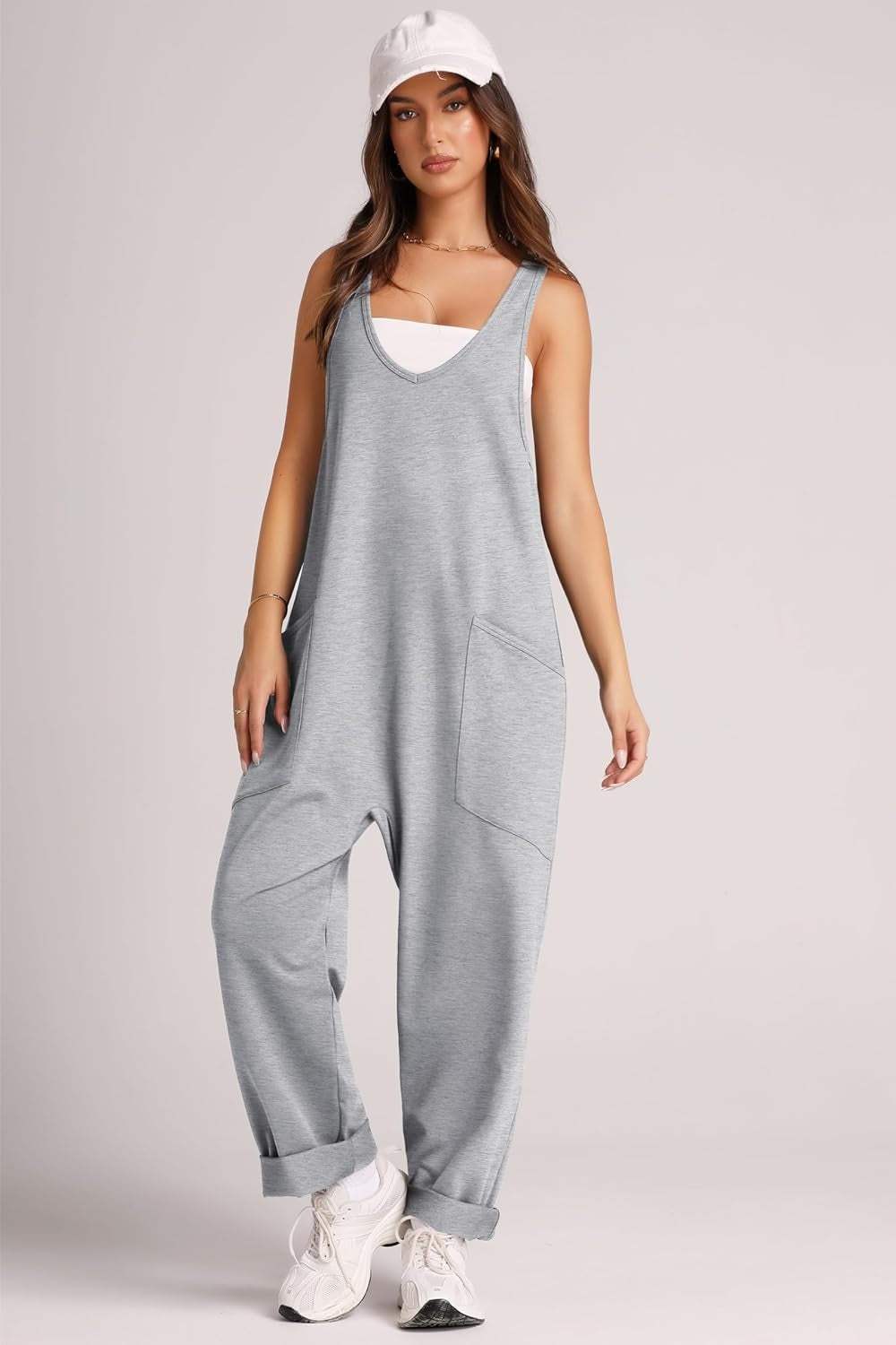 Wide Strap Jumpsuit with Pockets - Trendsi - Flyclothing LLC