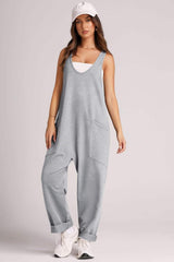 Wide Strap Jumpsuit with Pockets - Trendsi - Flyclothing LLC