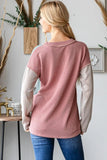 Heimish Color Block Exposed Seam Ribbed T-Shirt - Trendsi