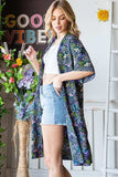 Heimish Full Size Half Sleeve Floral Open Cardigan Plus Size - Trendsi - Flyclothing LLC