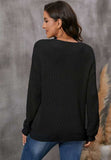 V-Neck Drop Shoulder Sweater - Trendsi - Flyclothing LLC