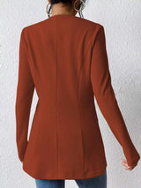 One Button Long Sleeve Blazer - Trendsi - Flyclothing LLC