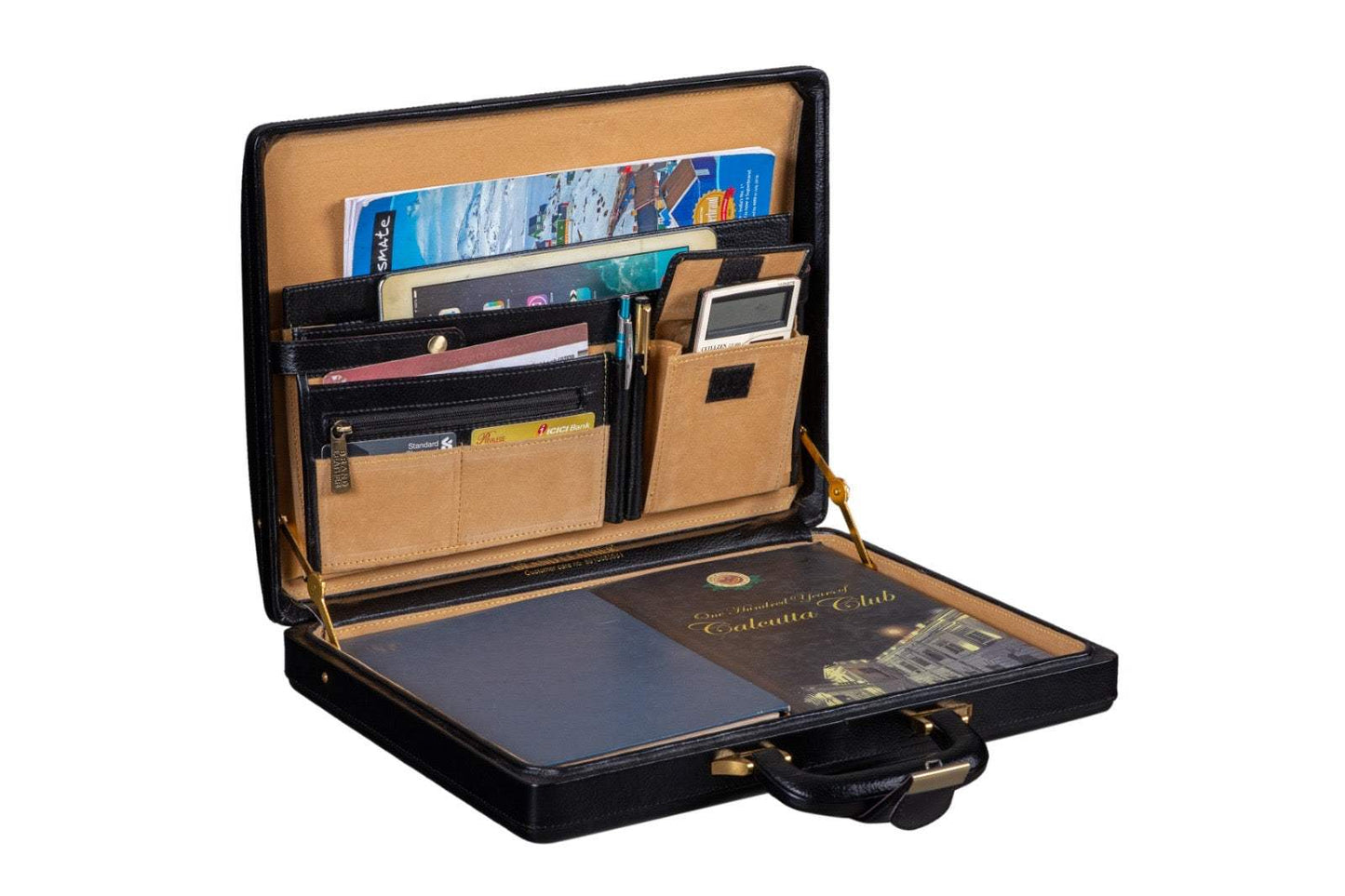 Leather Executive Men's Leather Attache Briefcase - Black - Classy Leather Bags - Flyclothing LLC