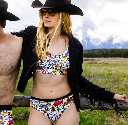 The Rowdy Rodeo | Western Map Shinesty x Diamond Cross Ranch Cheeky Underwear - Shinesty