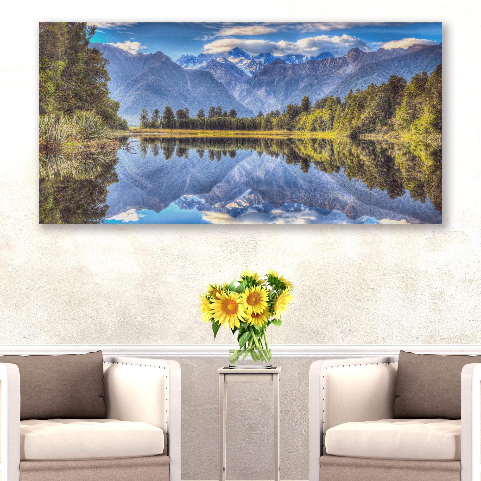 "Mirror Lake", Lake Matheson Canvas Wall Art - Tailored Canvases - Flyclothing LLC