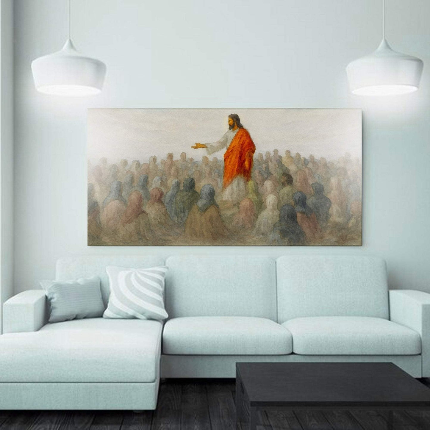 Jesus Speaking To Crowd Faith Wall Art III - Tailored Canvases - Flyclothing LLC