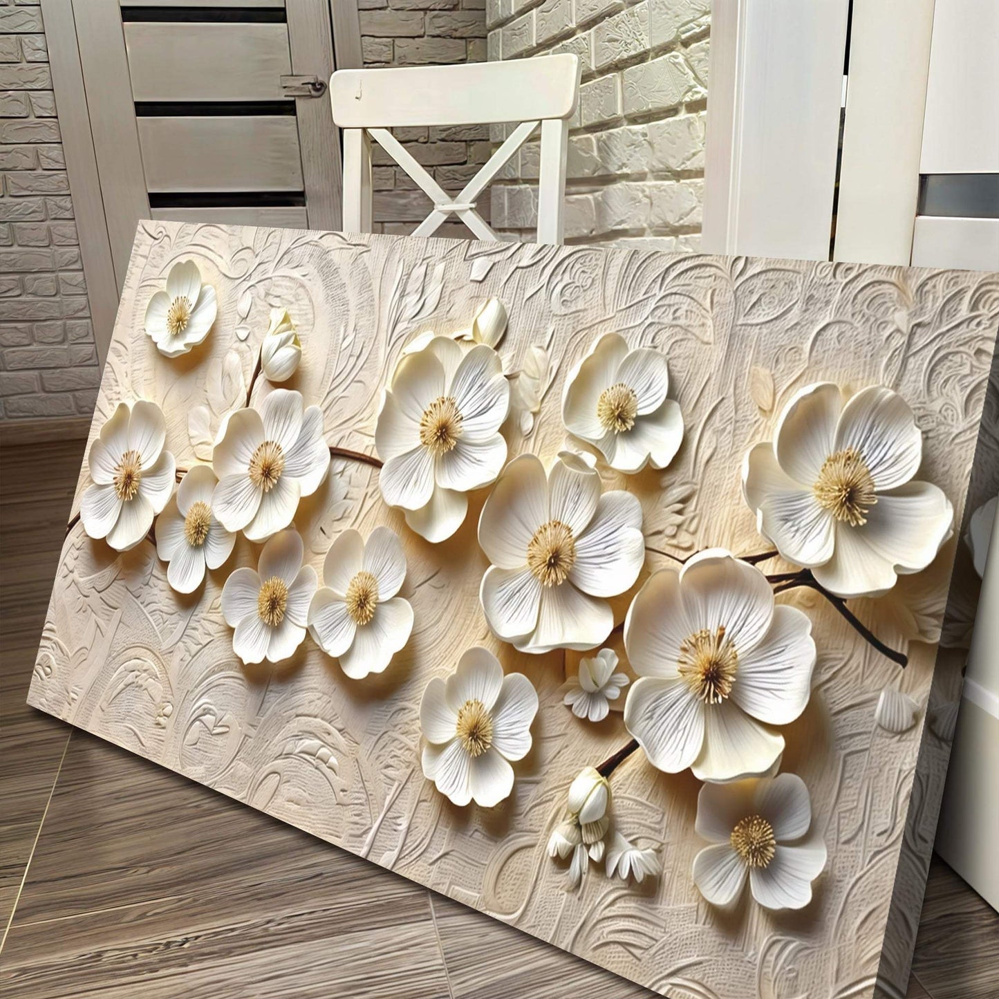 White Blossom Serenade Wall Art - Tailored Canvases - Flyclothing LLC