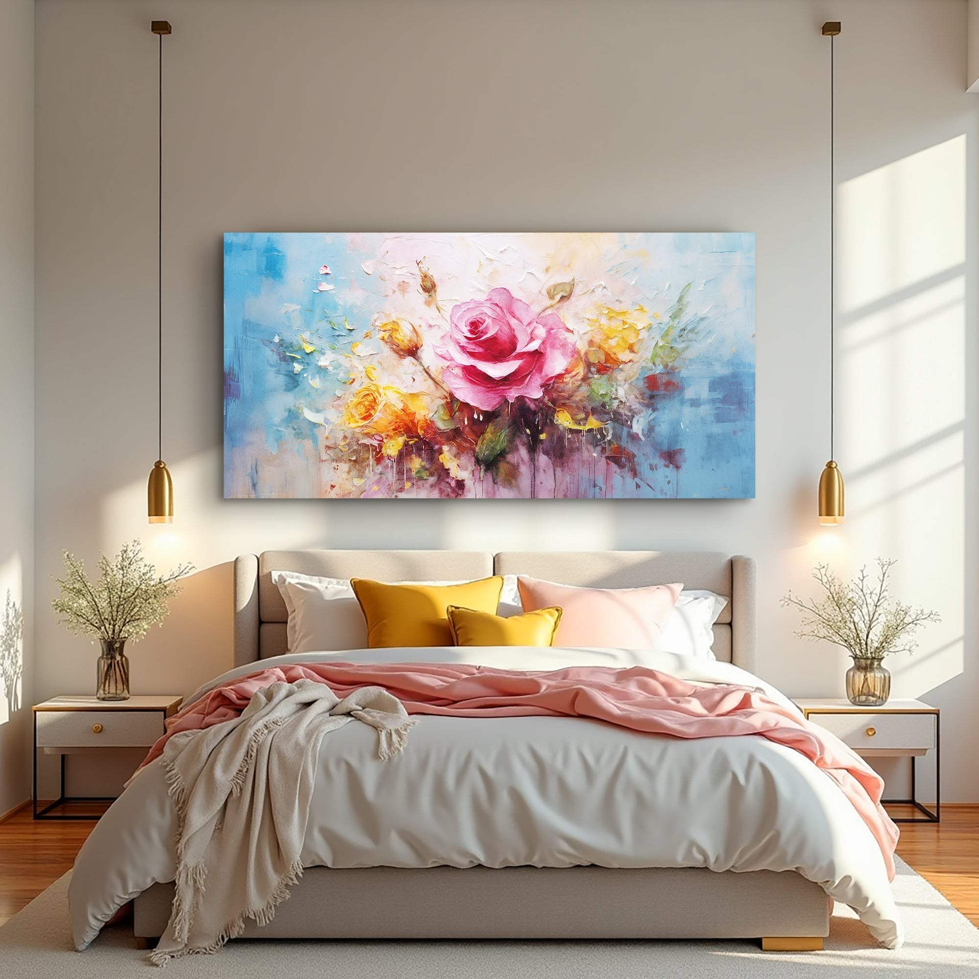 Rose Flower Wall Art - Tailored Canvases - Flyclothing LLC