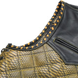 Kingsnake Men’s Motorcycle Leather Vest - First Manufacturing Company - Flyclothing LLC