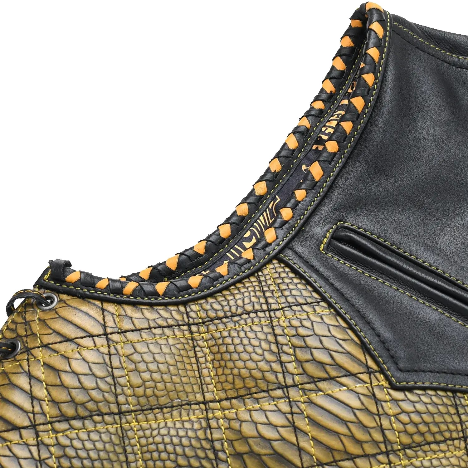 Kingsnake Men’s Motorcycle Leather Vest - First Manufacturing Company - Flyclothing LLC
