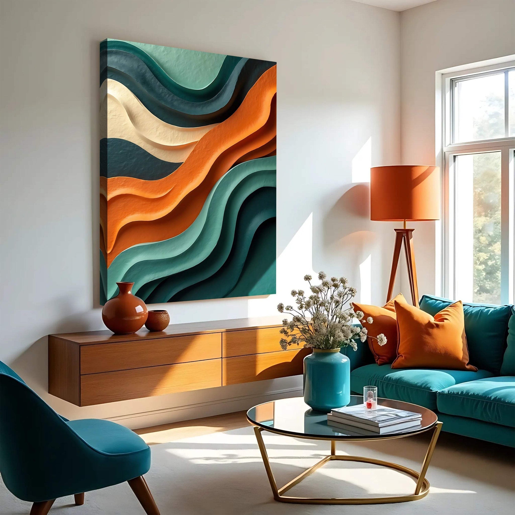 Wave Abstract Wall Art - Tailored Canvases - Flyclothing LLC