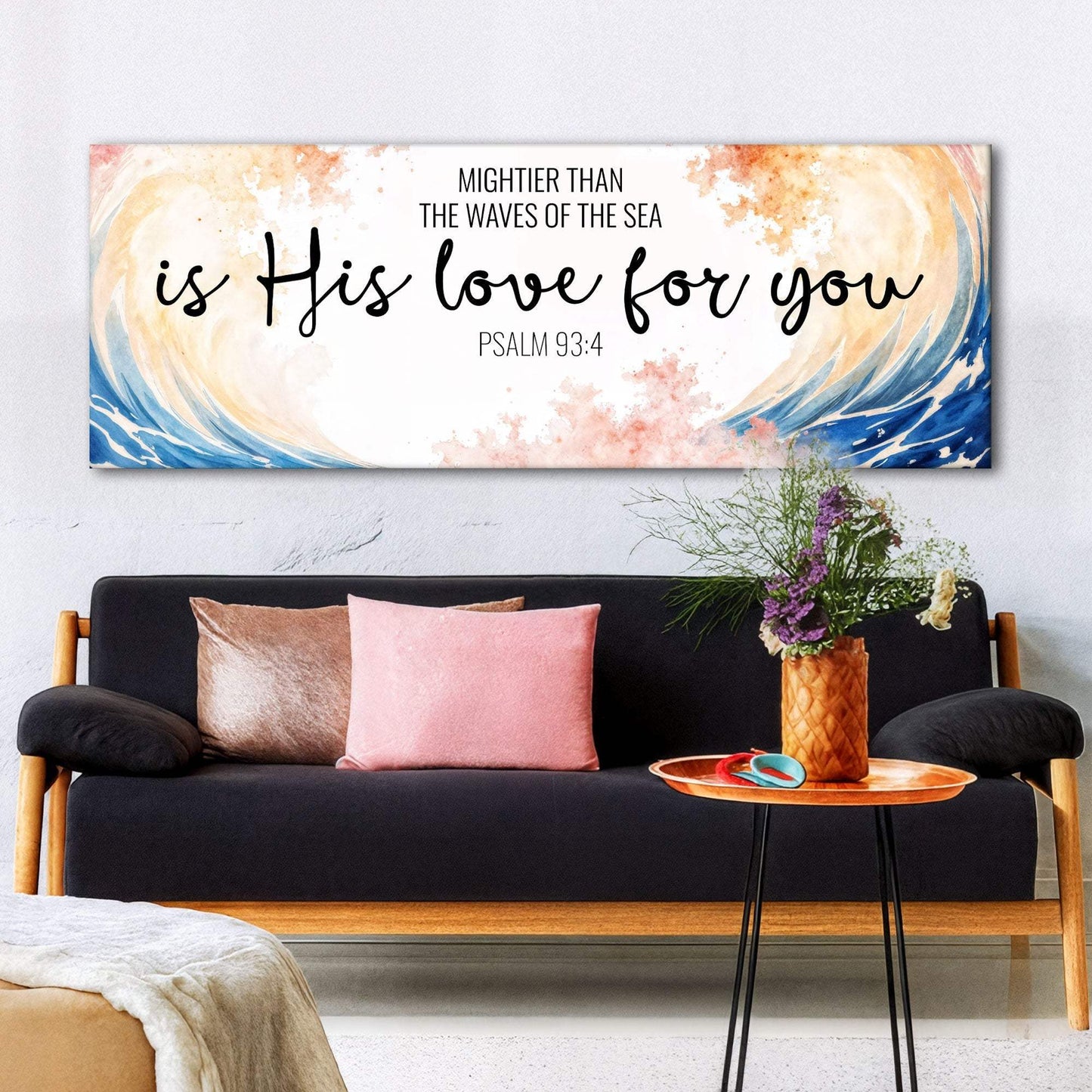 Mightier Than the Waves of the Sea Psalm 93:4 Faith Sign III - Tailored Canvases - Flyclothing LLC