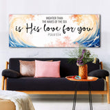 Mightier Than the Waves of the Sea Psalm 93:4 Faith Sign III - Tailored Canvases - Flyclothing LLC