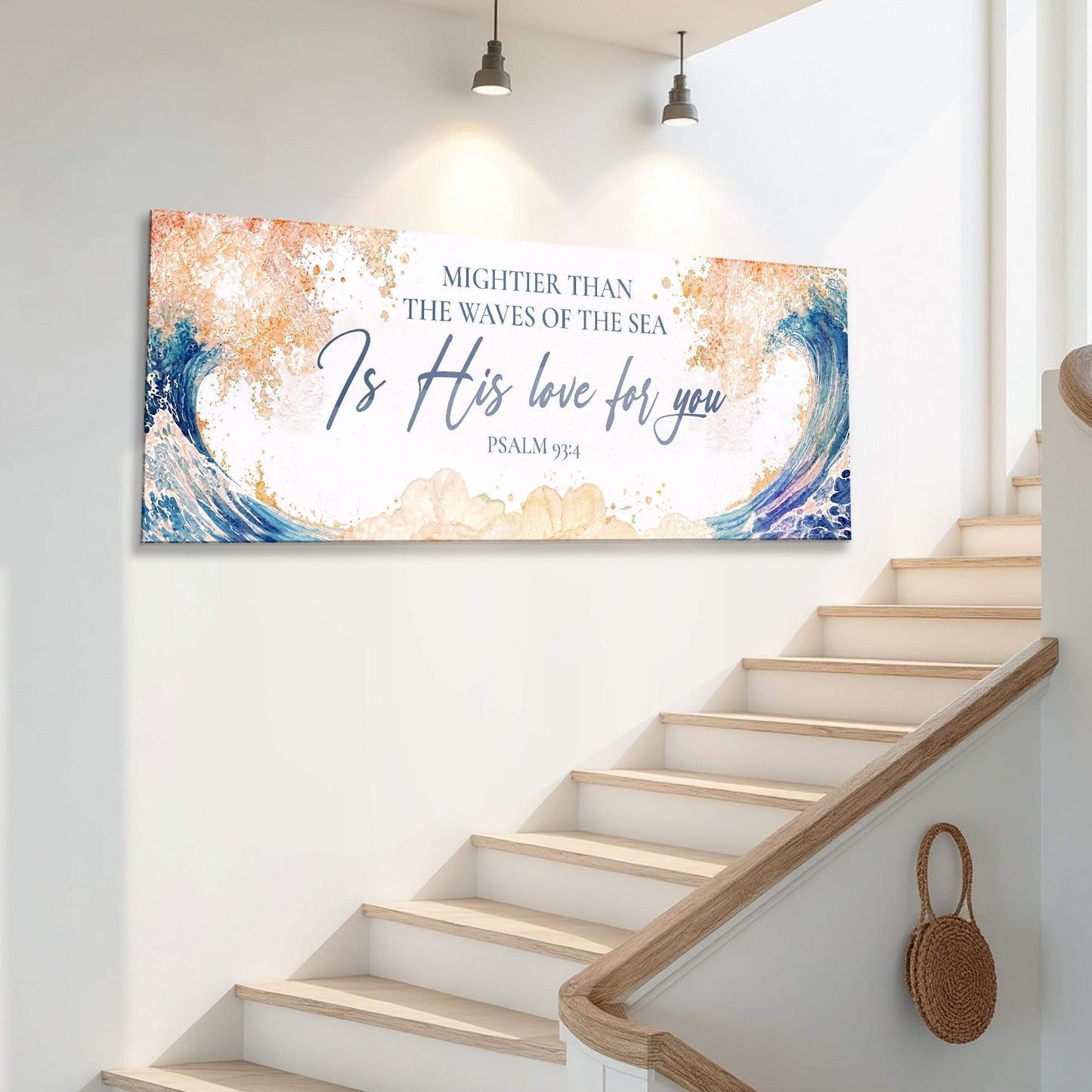 Mightier Than the Waves of the Sea Psalm 93:4 Faith Sign IV - Tailored Canvases - Flyclothing LLC