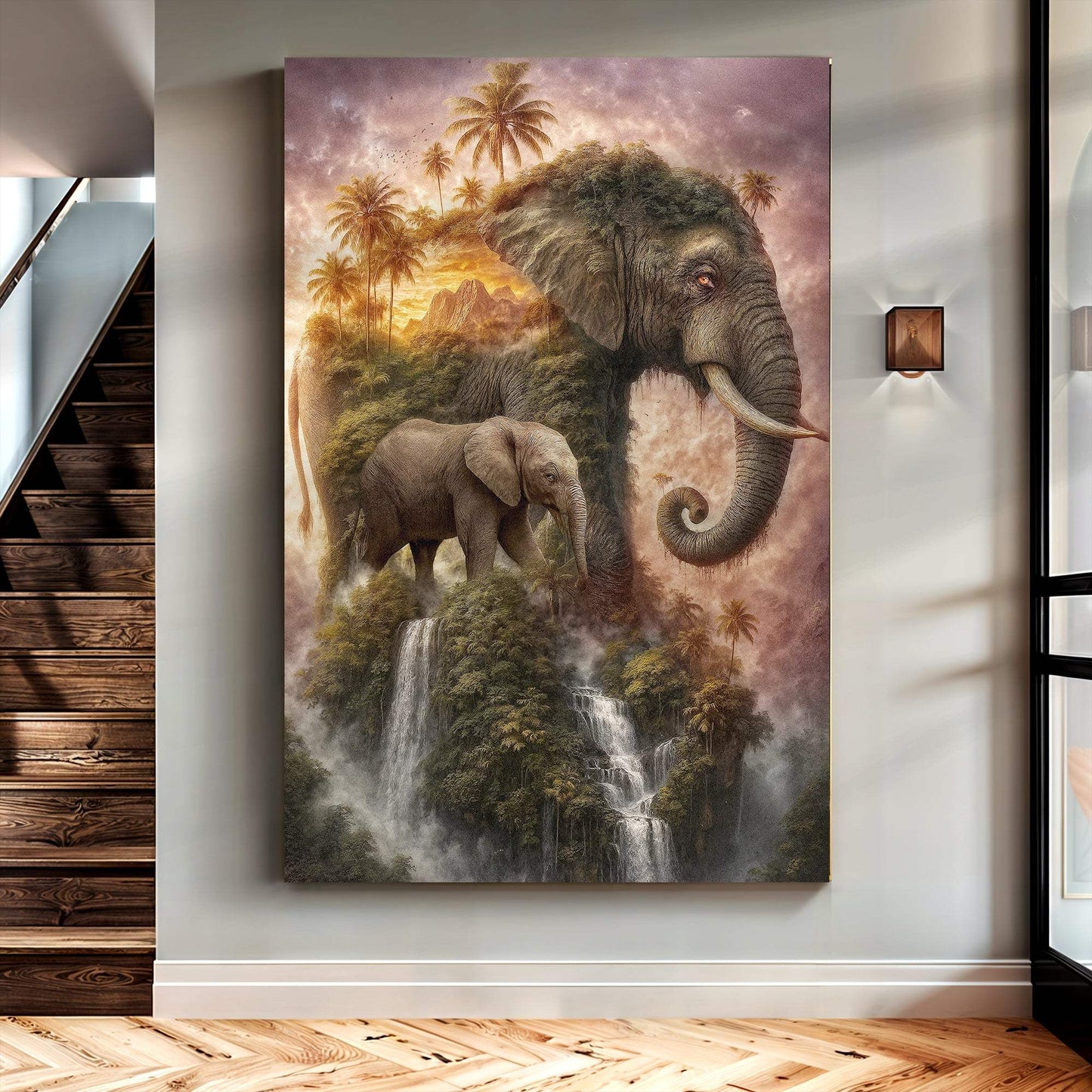 Elephant Jungle Majesty Wall Art - Tailored Canvases - Flyclothing LLC