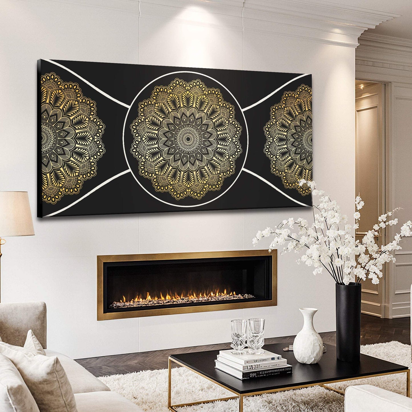 Gold Sacred Geometry Wall Art - Tailored Canvases - Flyclothing LLC