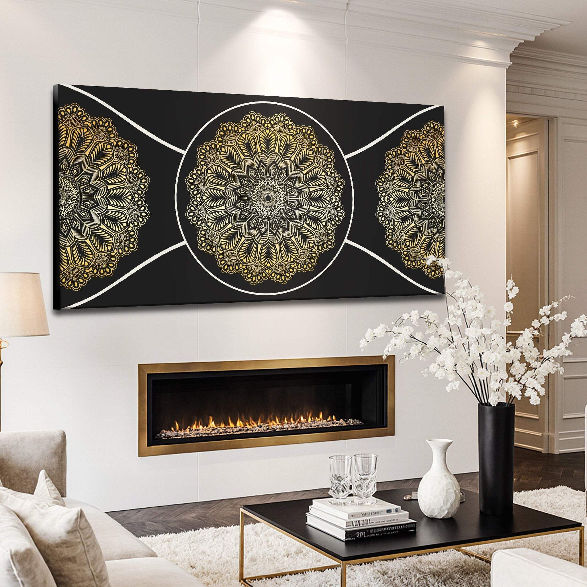 Gold Sacred Geometry Wall Art - Tailored Canvases - Flyclothing LLC