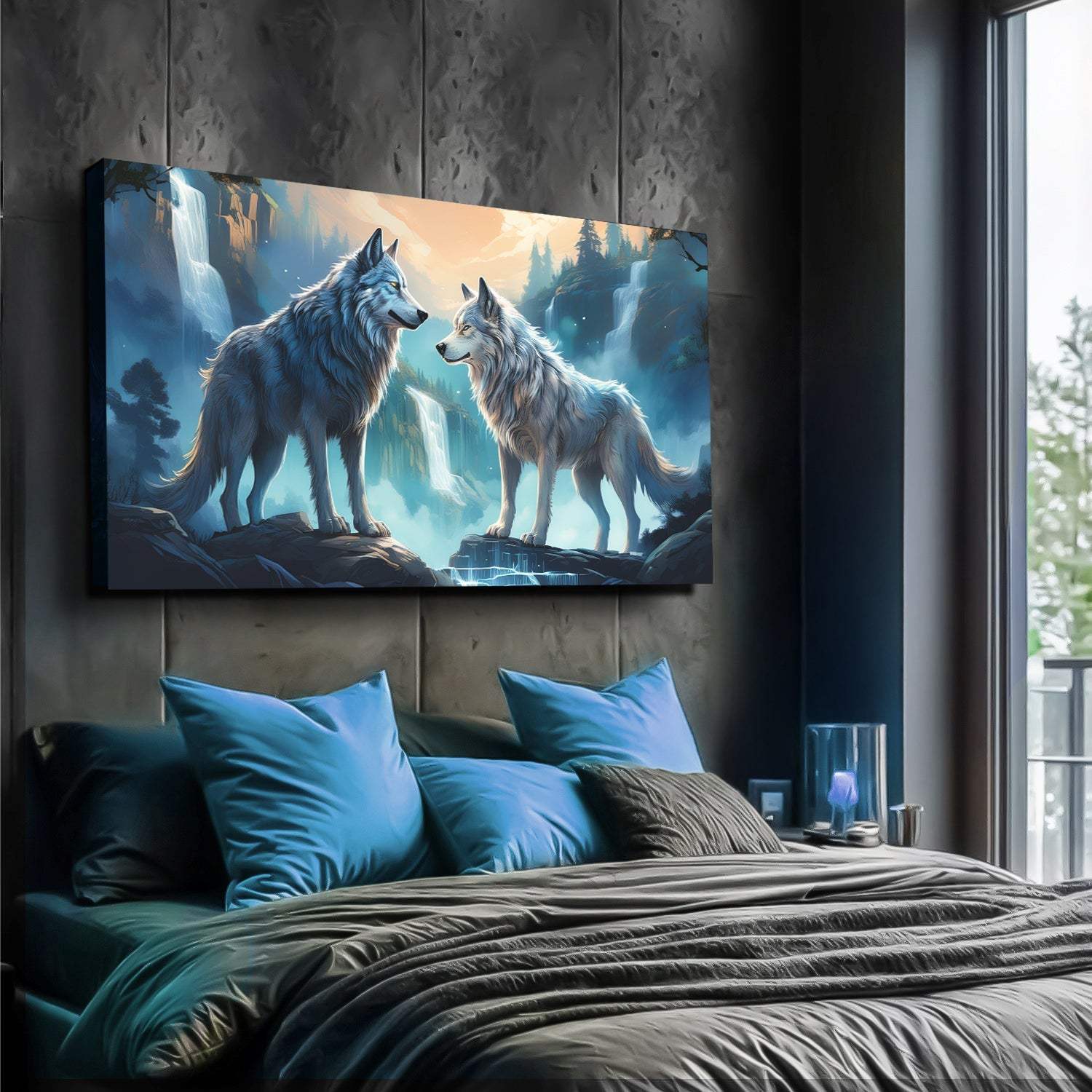 3D Wolves Wall Art IV - Tailored Canvases - Flyclothing LLC