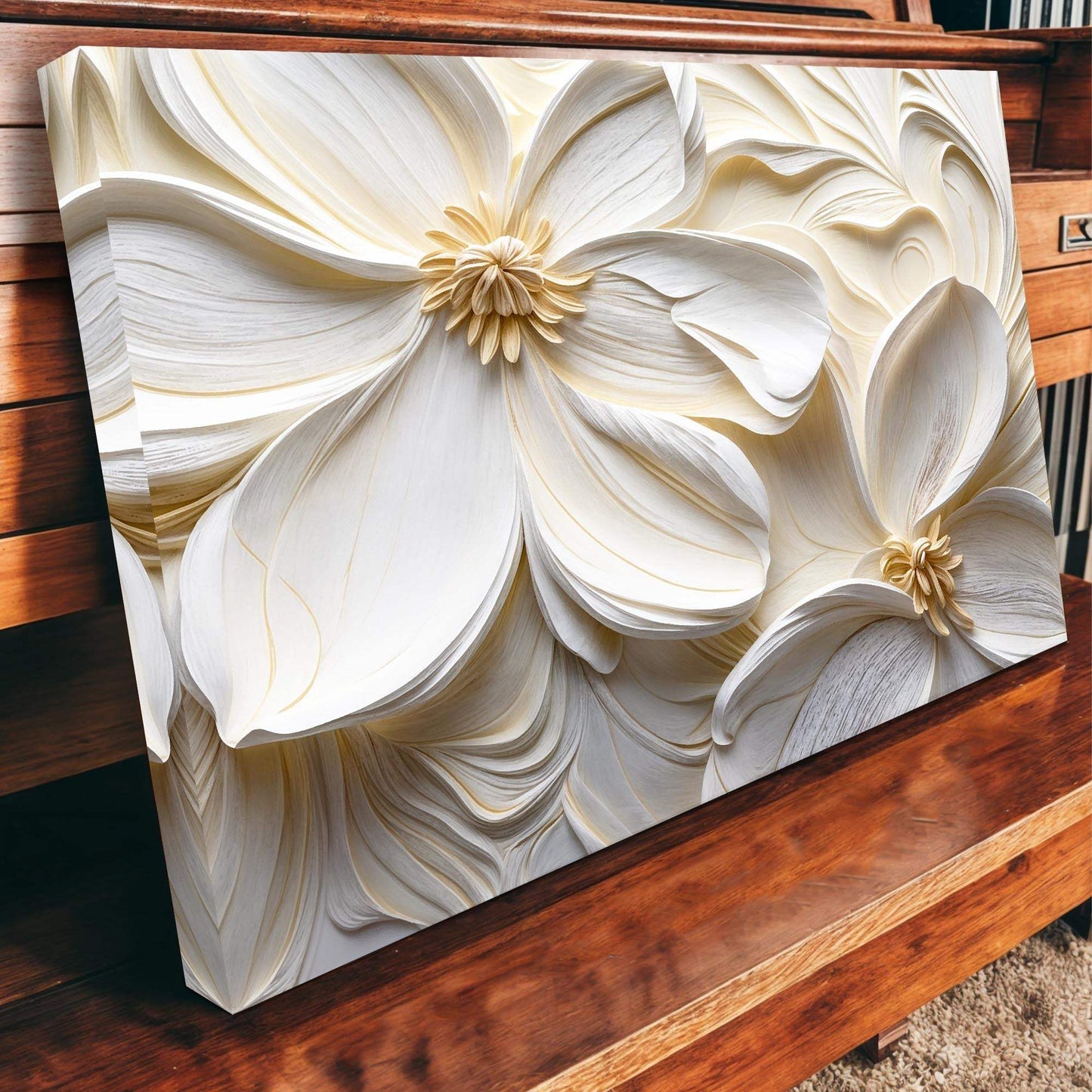 3D Minimalist Flower Wall Art II - Tailored Canvases - Flyclothing LLC