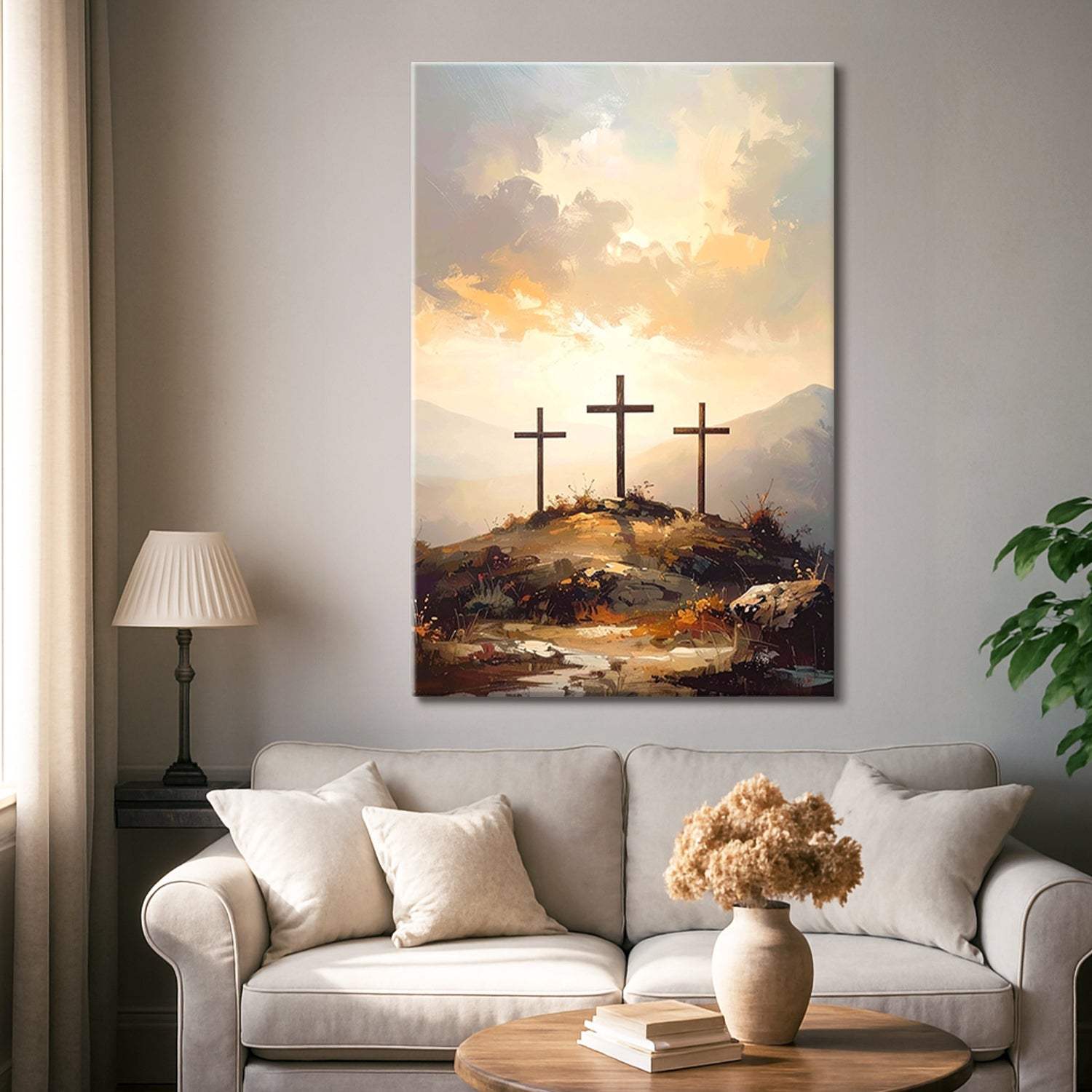Three Crosses on Calvary Faith Wall Art - Tailored Canvases - Flyclothing LLC