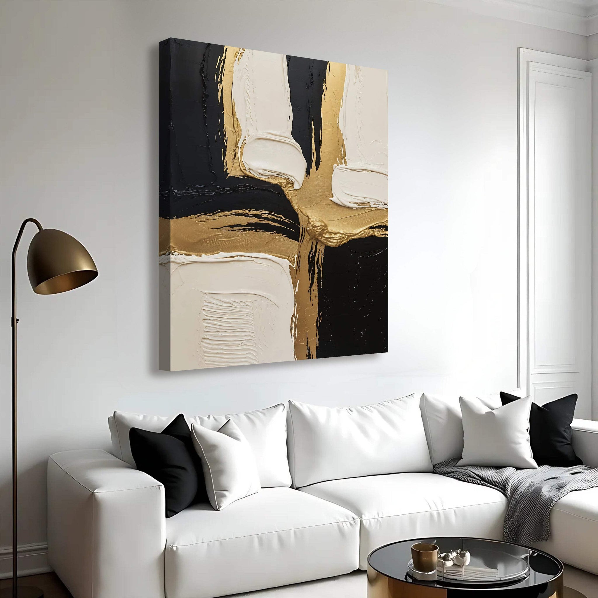 Black White and Gold Wall Art - Tailored Canvases - Flyclothing LLC