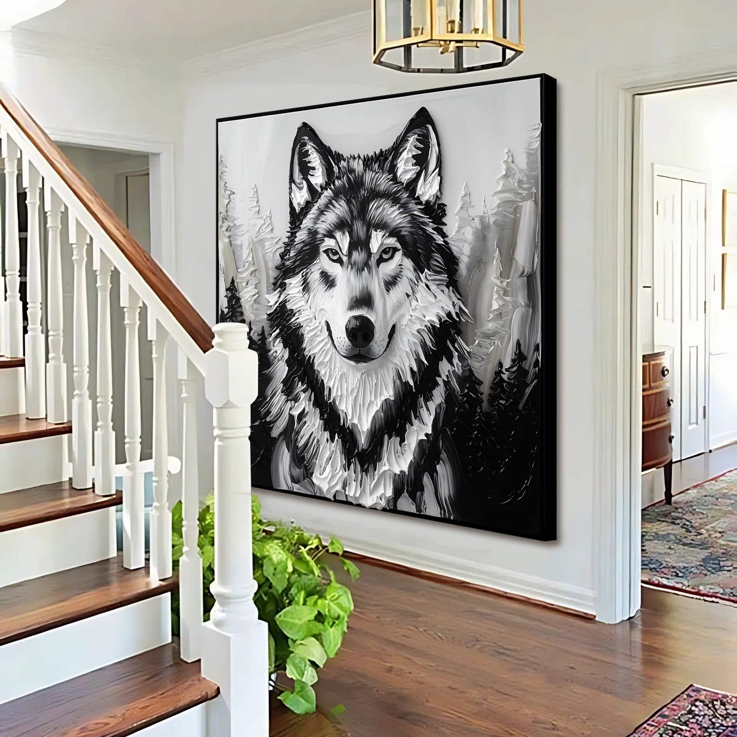 3D Wolf Wall Art IV - Tailored Canvases - Flyclothing LLC