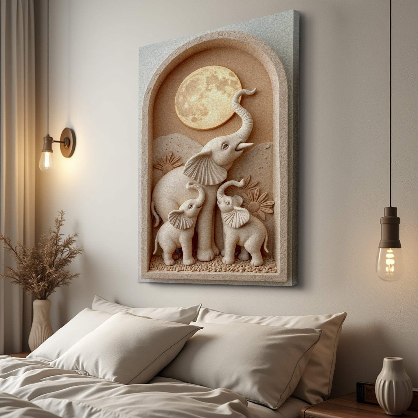 Elephant Harmony Wall Art - Tailored Canvases - Flyclothing LLC