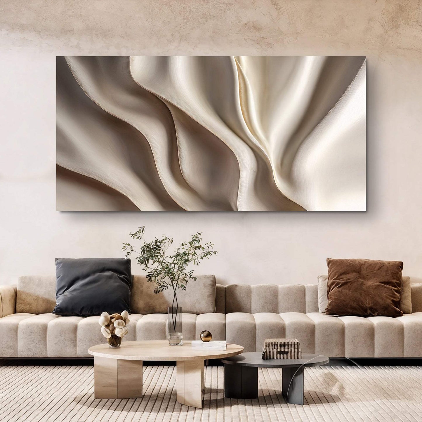Beige Minimalist Wall Art V - Tailored Canvases - Flyclothing LLC