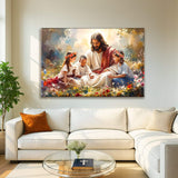 Jesus With Children Faith Wall Art IX - Tailored Canvases - Flyclothing LLC
