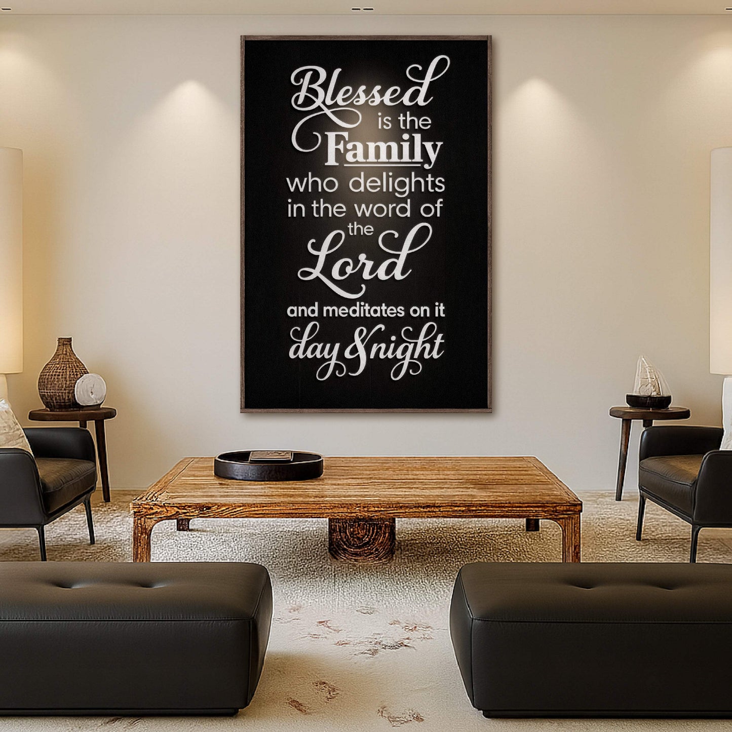 Blessed Is The Family Faith Sign II - Tailored Canvases - Flyclothing LLC