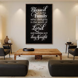 Blessed Is The Family Faith Sign II - Tailored Canvases - Flyclothing LLC