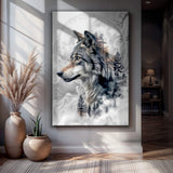 Wolf Double Exposure Wall Art - Tailored Canvases - Flyclothing LLC