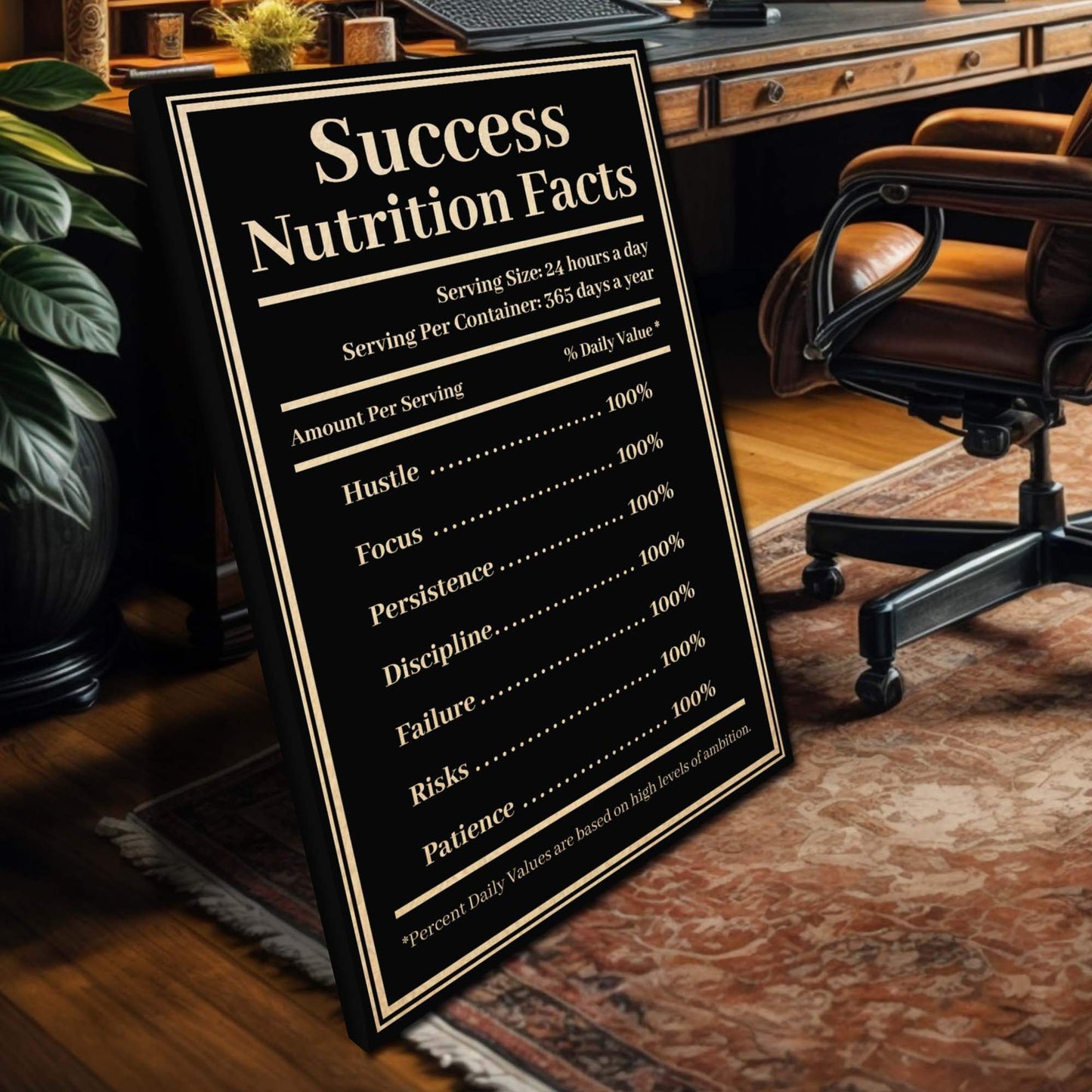 Ingredients For Success Motivational Wall Sign - Tailored Canvases - Flyclothing LLC