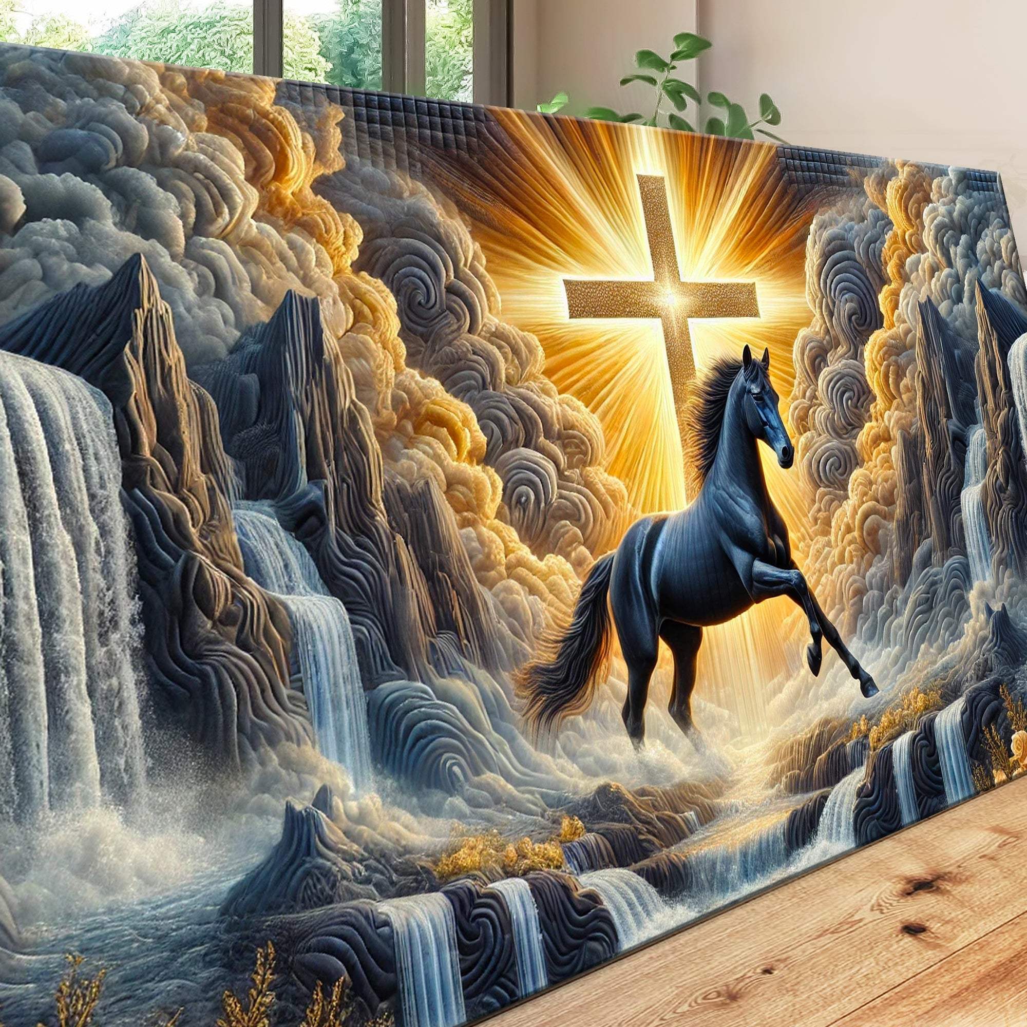 3D Horse Faith Wall Art III - Tailored Canvases - Flyclothing LLC