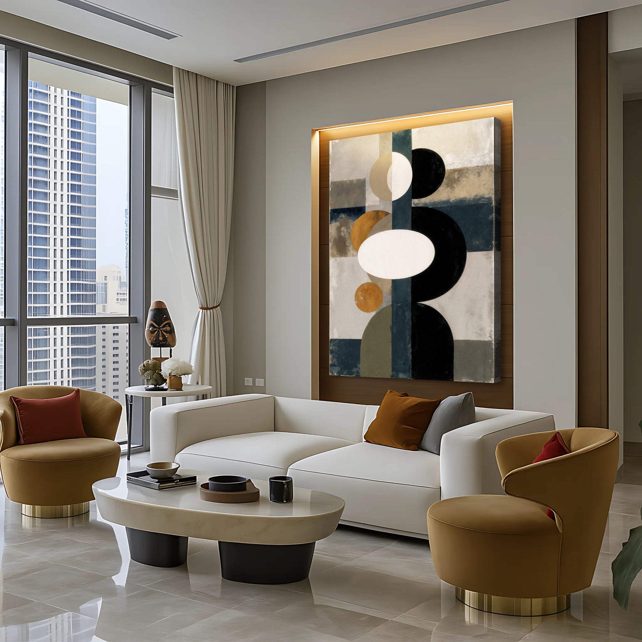 Abstract Contemporary Geometry Wall Art - Tailored Canvases - Flyclothing LLC
