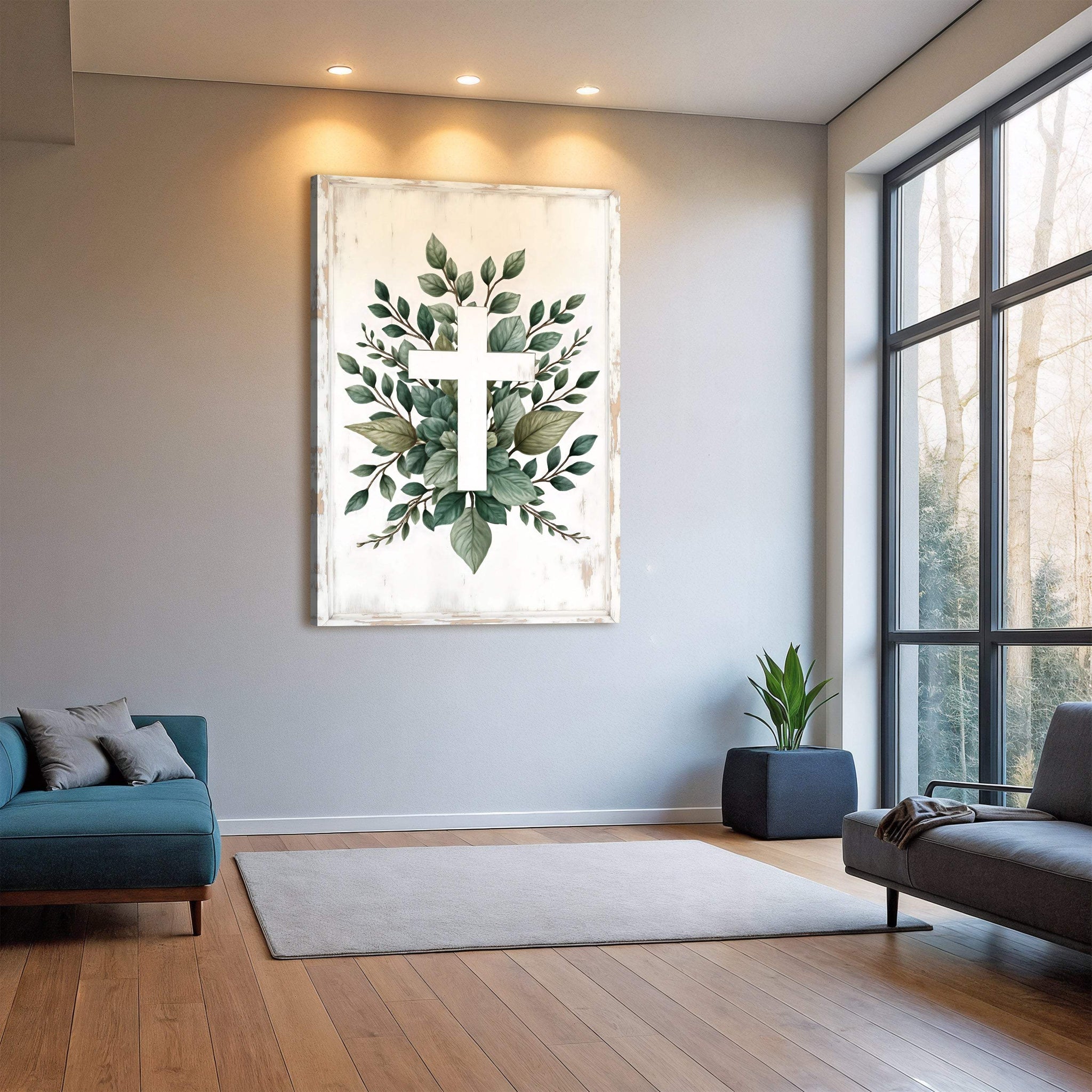 Minimalist Cross Faith Wall Art II - Tailored Canvases - Flyclothing LLC