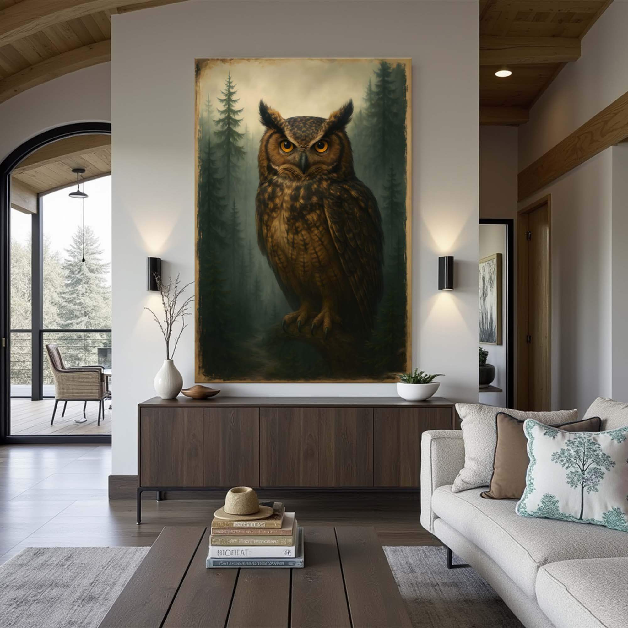 Watcher Of The Woods Owl Wall Art - Tailored Canvases - Flyclothing LLC
