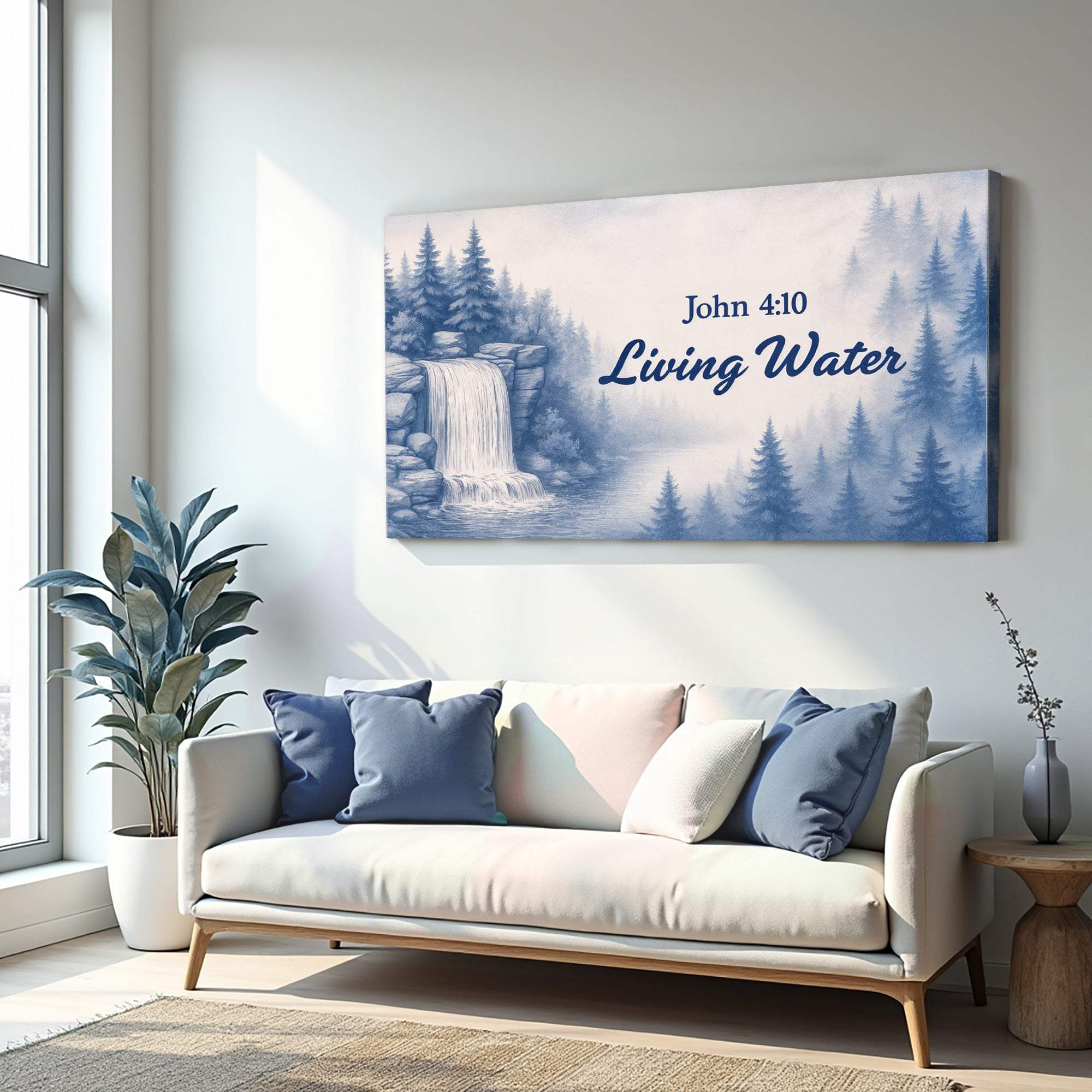 Living Water - John 4:10 Faith Sign - Tailored Canvases - Flyclothing LLC