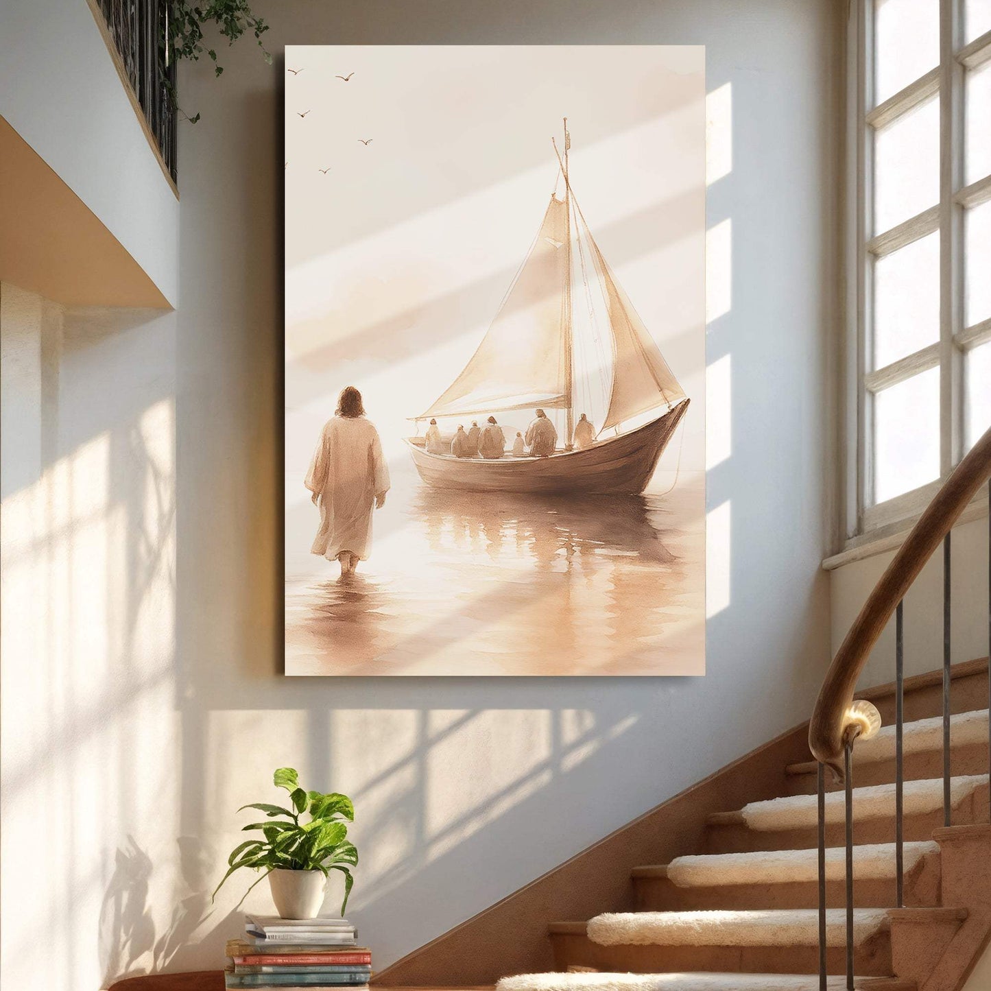 Jesus Christ Walking On Water Faith Wall Art VIII - Tailored Canvases - Flyclothing LLC