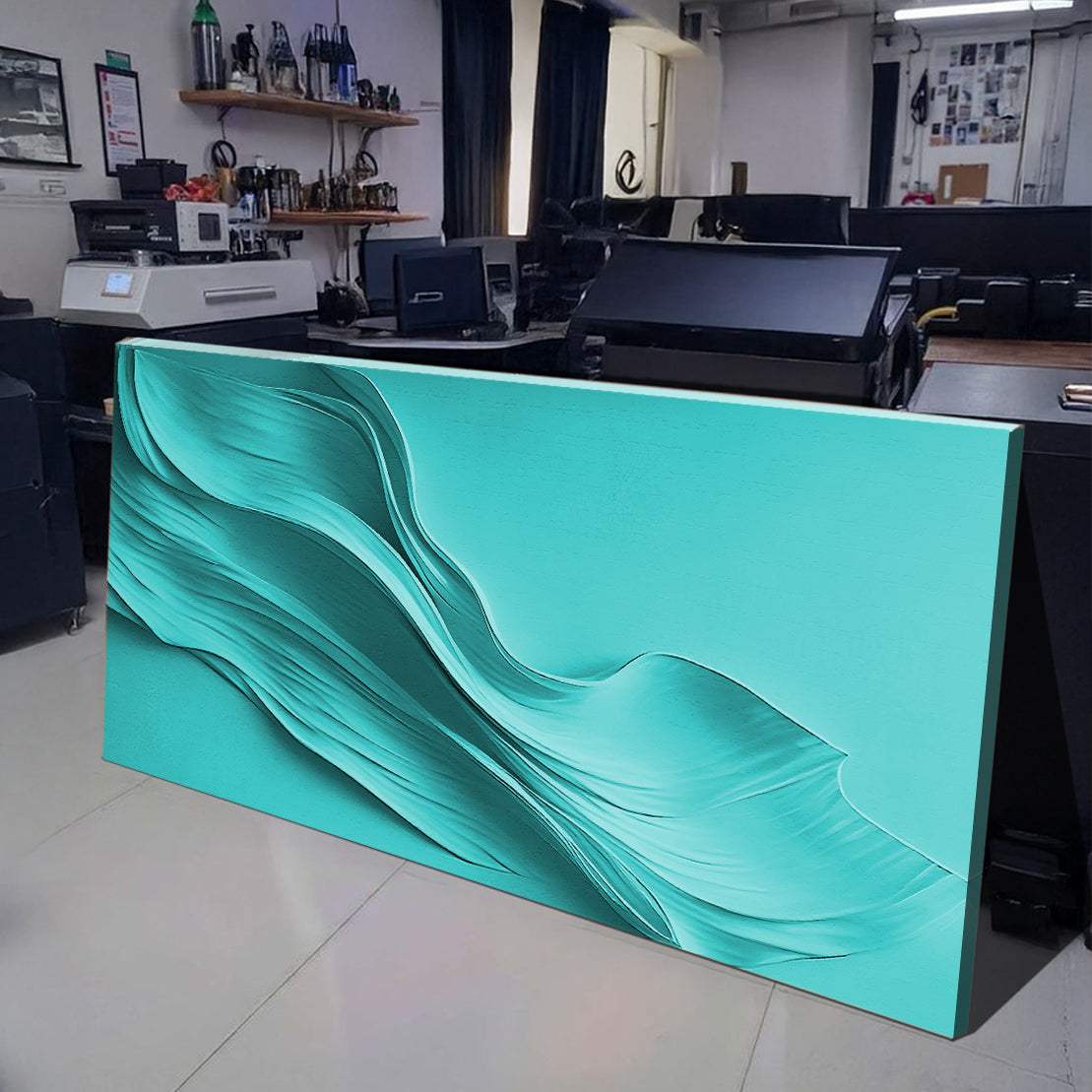 Turquoise Minimalist Wall Art - Tailored Canvases - Flyclothing LLC